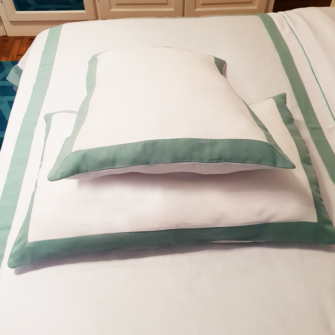 Mint Border Pillow cases 100% Cotton